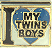 I Love My Twin Boys on Blue Heart