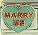 FINAL SALE Necco Sweetheart Marry Me on Green Heart